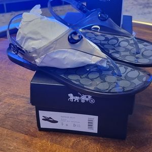 Coach jelly sandals black size 9 brand new in box